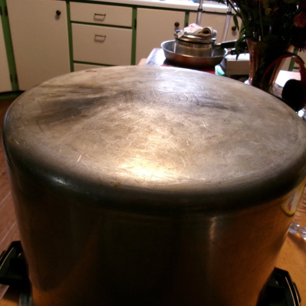 vtg Mirro 22 quart pressure cooke 522 two racks new seal and weight - Picture 5 of 10
